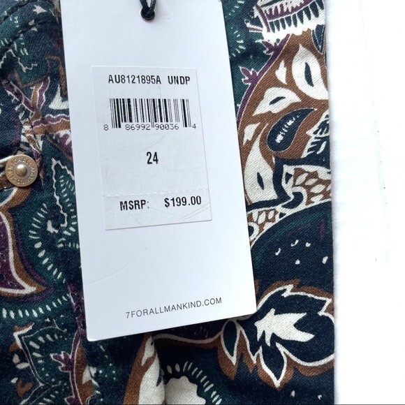 NWT 7 For All Mankind Paisley Ankle Pants - Multicolor - Picture 6 of 10